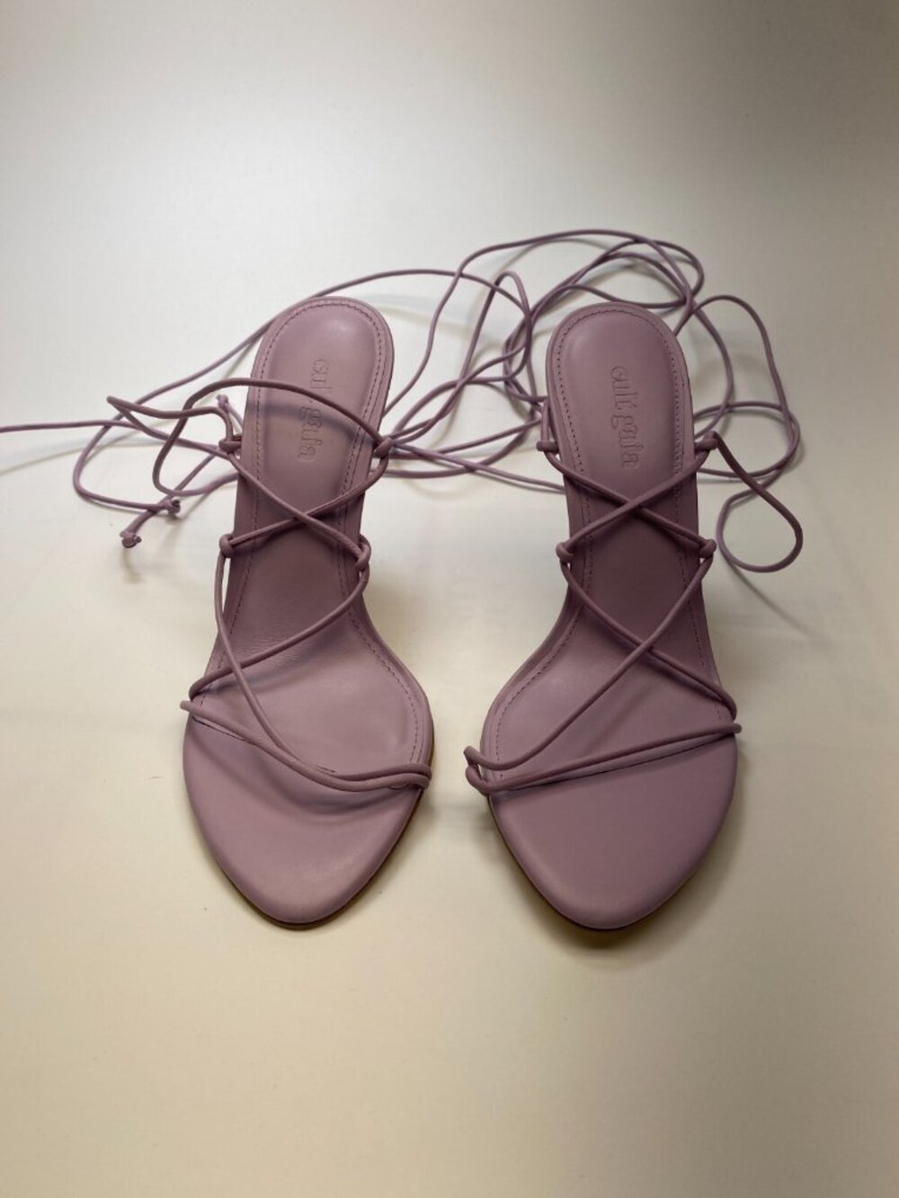 Cult Gaia Womens Strappy Leather Lavender Lace Up Heel Sandal Sz 7 - Picture 4 of 9